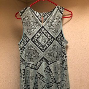 Turquoise/Navy Pattern Summer Dress